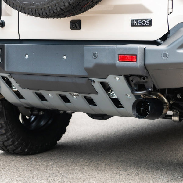 Closer View Of The Ineos Grenadier Diesel ( 2023 ) Quad Crosshair Exhaust System By Chelsea Truck Company 